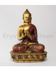 Buddha-rød-WHEEL OF DHARMA