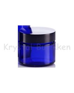 Blå glaskrukke 50 ml. 