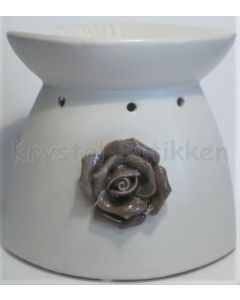 Duftlampe-sort-hvid rose